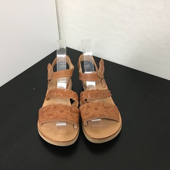 Cucos Girls Leather Sandals Braided Strap Adjustable Buckle Size 4Y (Approx) - Picture 2 of 14